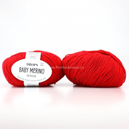 příze Drops Baby Merino 16 červená