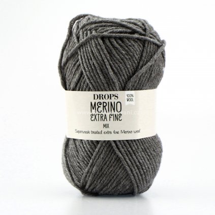 příze Drops Merino Extra Fine 04 šedá