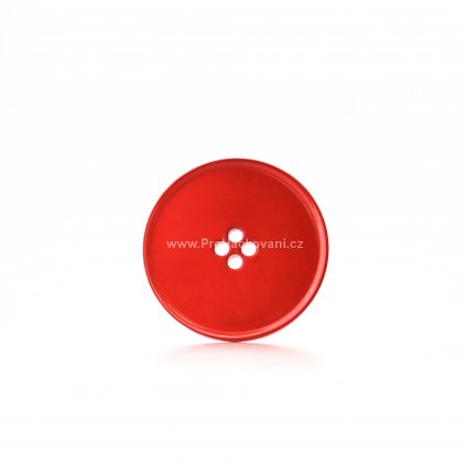 Knoflík kulatý plast 39 mm červený
