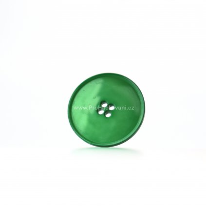 Knoflík kulatý plast 39 mm, lesní zelená