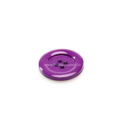 Knoflík kulatý plast 23 mm, fialový