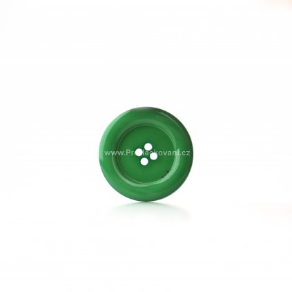 Knoflík kulatý plast 30 mm, lesní zelená