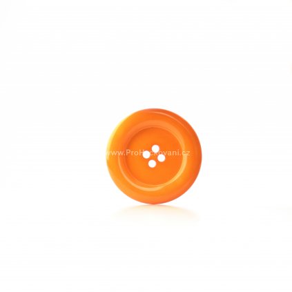 Knoflík kulatý plast 30 mm, oranžový