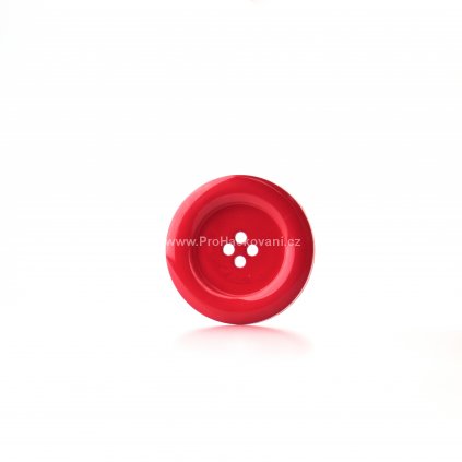 Knoflík kulatý plast 30 mm červený