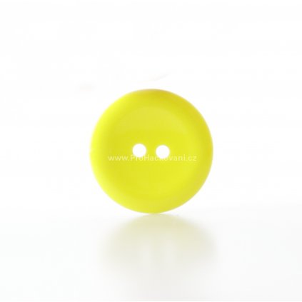 Knoflík kulatý plast 25 mm, žlutý