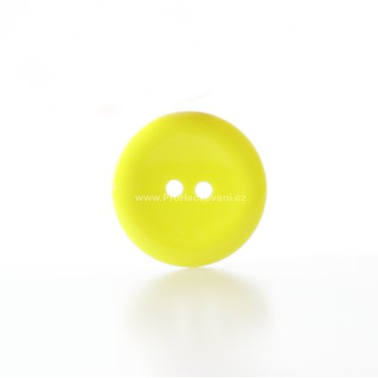 Knoflík kulatý plast 15 mm, žlutý
