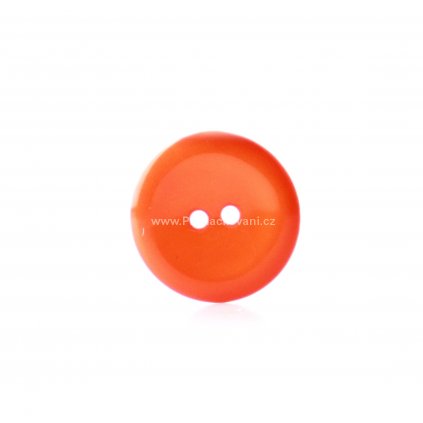 Knoflík kulatý plast 15 mm, oranžový