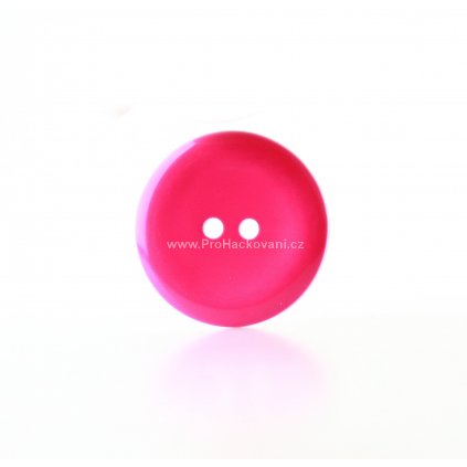 Knoflík kulatý plast 20 mm, tmavě růžový