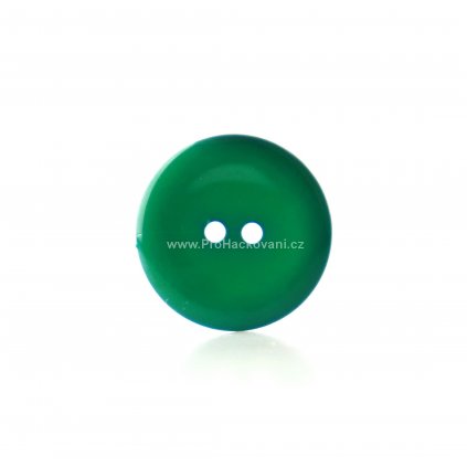 Knoflík kulatý plast 20 mm, tmavě zelený