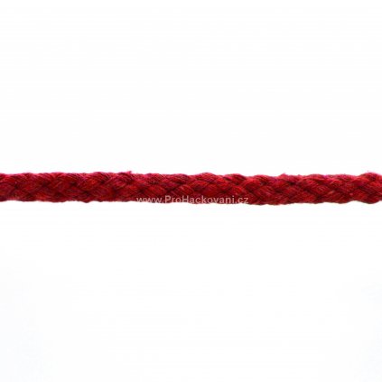 Oděvní bavlněná šňůra Ø10 -12 mm červená