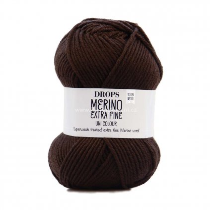 Drops Merino Extra Fine 09 tmavá hnědá