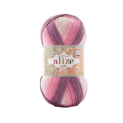 příze Bella Batik 3302 fialová, růžová