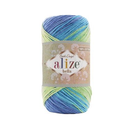 příze Bella Batik 4146 fialová, zelená