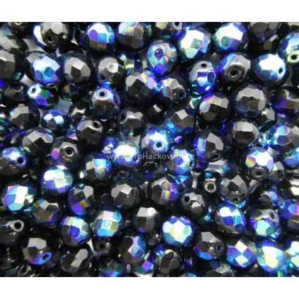 Broušené ohňovky 8 mm černé pokov 20 ks