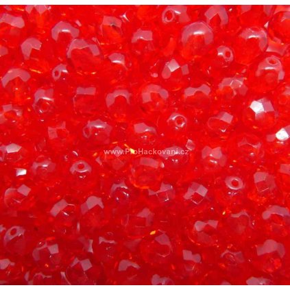 Broušené ohňovky 8 mm rubín 20 ks