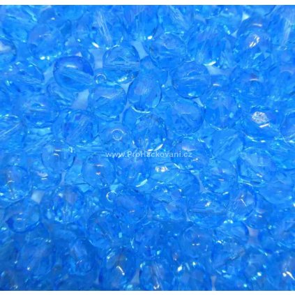 Broušené ohňovky 8 mm akvamarín 20 ks