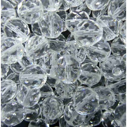 Broušené ohňovky 12 mm křišťál 10 ks