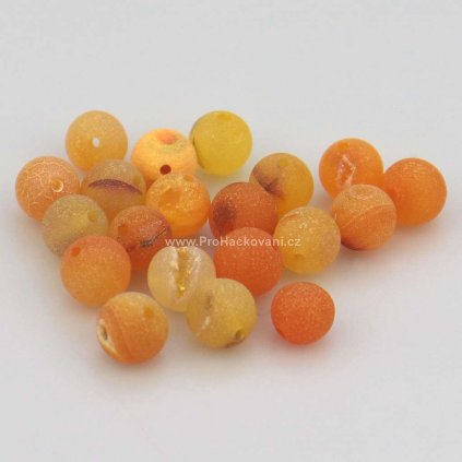 Chalcedon přírodní barvený 8 mm oranžový