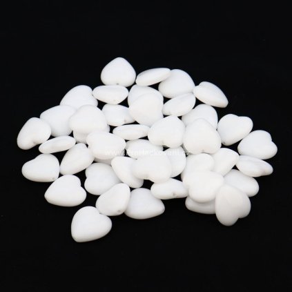 Korálek skleněný lesklý srdce 15 x 16 mm 02010