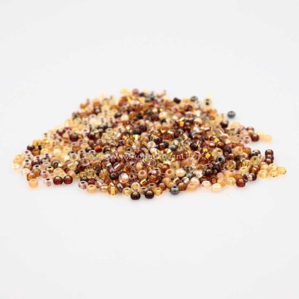 Rokajl PRECIOSA 6/0 50 g mix hnědá