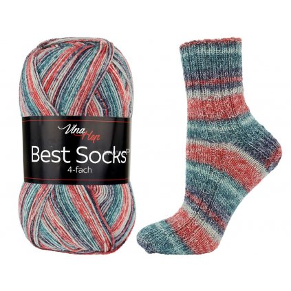 příze Best Socks 7333 červená, zelená, fialová