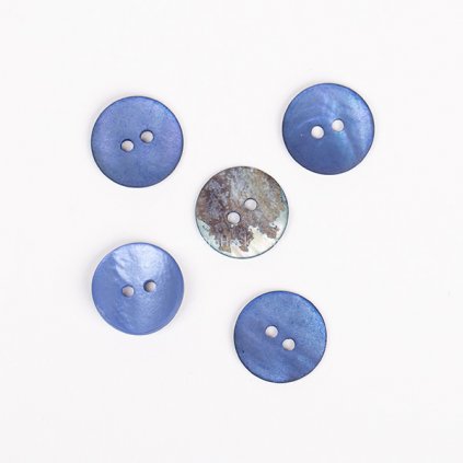 Kulatý knoflík Drops Ø 15 mm perleťový modrý