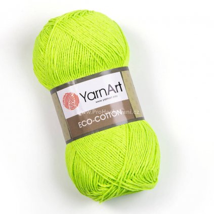 příze Eco Cotton 801 ostrá žlutozelená