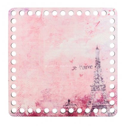 Dno s obrázkem čtverec 20x20 cm Paříž - Eiffel tower