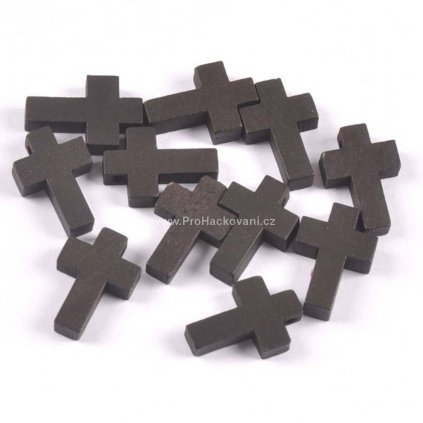 Dřevěný křížek 22 x 15 x 4 mm černý