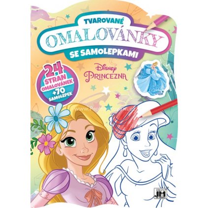 Tvarované omalovánky se samolepkami, Disney princezny