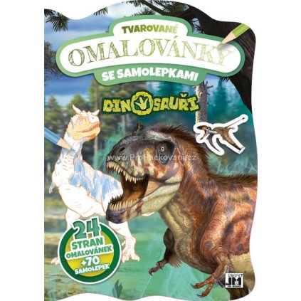 Tvarované omalovánky se samolepkami, Dinosauři