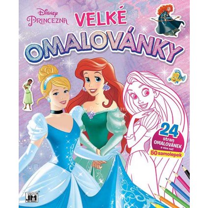 Tvarované omalovánky se samolepkami, Disney princezny