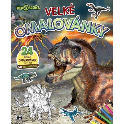 Velké omalovánky se samolepkami, Dinosauři