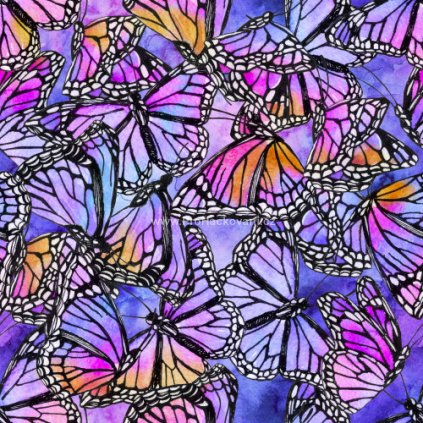 Zimní softshell 320 g/m² motýlci fialoví