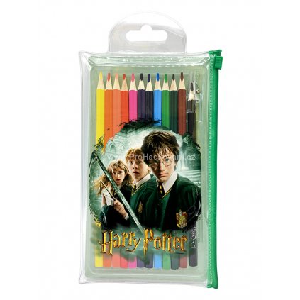 Pastelky s ořezávátkem v PVC kapse - Harry Potter