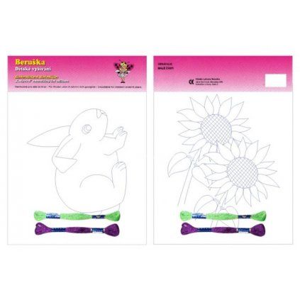 Dětské vyšívání 2 ks - králík, slunečnice