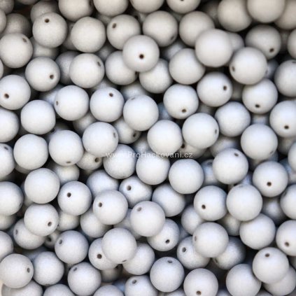 Korálek neon skleněný 8 mm 20 ks světle šedý