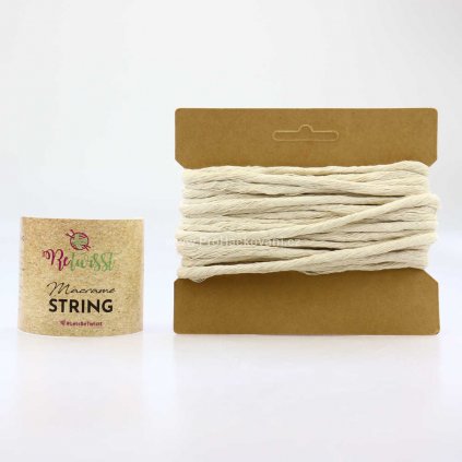Macrame String 5 mm / 10 m, 00 přírodní