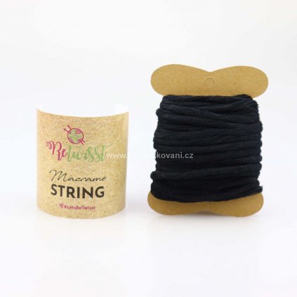 Macrame String 3 mm / 10 m, 02 černá