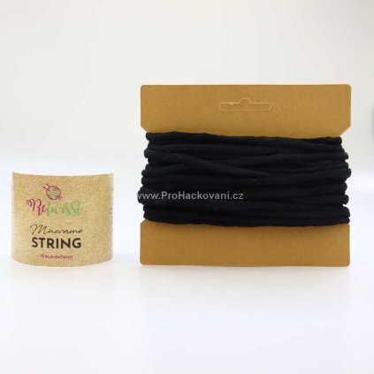 Macrame String 5 mm / 10 m, 02 černá