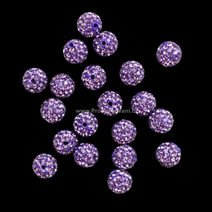 Shamballa korálek 10 mm fialový