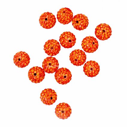 Shamballa korálek 12 mm oranžový