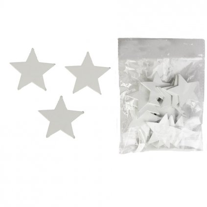 Dekorace hvězdy bílé 4,7 cm 20 ks