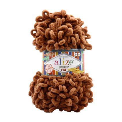 příze Puffy Fine 897 oříškově hnědá