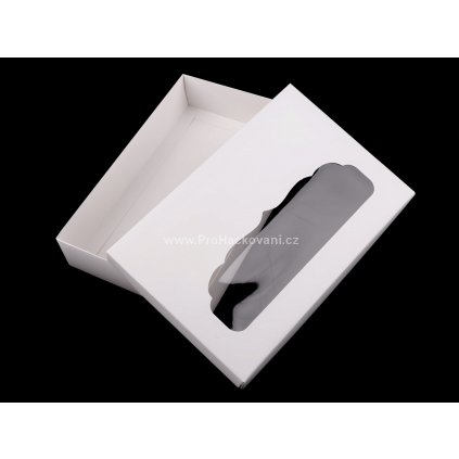 Papírová krabička s průhledem 14,5 x 22,5 x 4,5 cm bílá