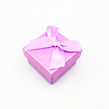 Krabička s mašlí 5x5x3,5 cm fialová