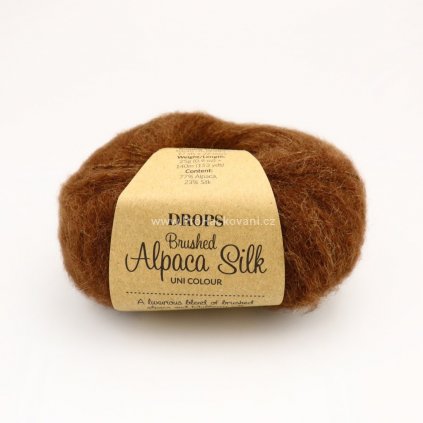 Drops Brushed Alpaca Silk UNI 38 čokoláda