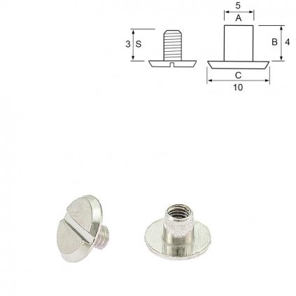 Nýt šroubovací nikl 4 mm, Ø 5 mm