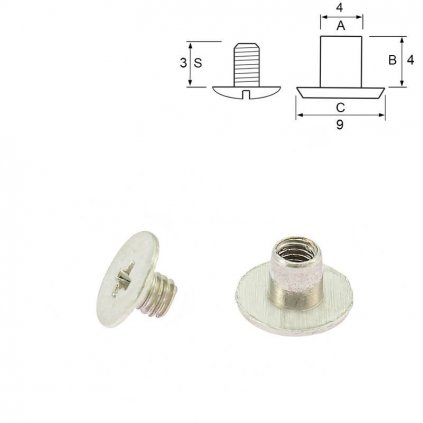 Nýt šroubovací 4 mm, Ø 4 mm nikl