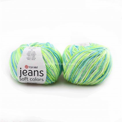 Jeans Soft Colors 6211 krémová, odstíny zelené